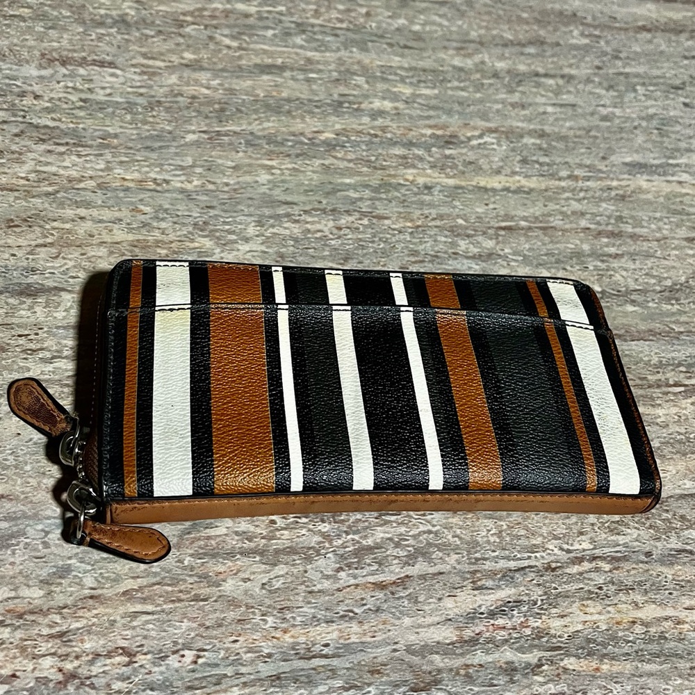 Coach striped zippered wallet - Picture 2 of 16